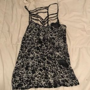 RVCA Black & White Patterned Tank Top